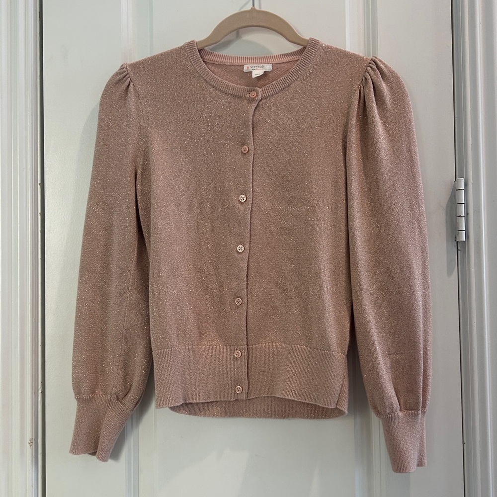 Girls Pink Glitter Cardigan